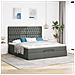 Struttura Letto Pouf con Materasso 160x200 cm in Tessuto - Foto miniatura 4