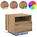 Comodino  con luci LED Rovere artigianale 40x39x37 cm - Foto miniatura 4