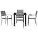 Set da Pranzo per Giardino 5 pcs Grigio Poly Rattan - Foto miniatura 7