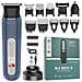 Kit Tagliacapelli Ricaricabile 5-in-1 Con Display Led E Design Impermeabile Blue - Foto miniatura 1