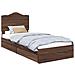 Letto con Contenitore con testiera Rovere Marrone 100 x 200 cm - Foto miniatura 1