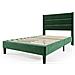 Letto Imbottito Singolo In Velluto Verde Scuro Con Testiera Unica - Foto miniatura 3