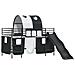 Struttura del letto loft per bambini Nero 90 x 200 cm Metallo - Foto miniatura 4