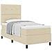 Letto a molle con materasso Crema 90 x 190 cm Tessuto - Foto miniatura 1