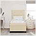 Letto a molle con materasso Crema 90 x 190 cm Tessuto - Foto miniatura 3