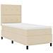 Letto a molle con materasso Crema 90 x 190 cm Tessuto - Foto miniatura 5