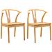 Sedia da pranzo 2 pcs Naturale Legno di gomma solido - Foto miniatura 1