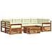 Set di divani da esterno con cuscino 8 pcs Naturale e Crema - Foto miniatura 1