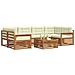 Set di divani da esterno con cuscino 8 pcs Naturale e Crema - Foto miniatura 3