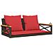 Panchina Dondolo con Cuscini Marrone 109x62x40 cm in Polyrattan - Foto miniatura 1