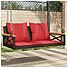 Panchina Dondolo con Cuscini Marrone 109x62x40 cm in Polyrattan - Foto miniatura 2