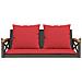 Panchina Dondolo con Cuscini Marrone 109x62x40 cm in Polyrattan - Foto miniatura 4