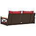Panchina Dondolo con Cuscini Marrone 109x62x40 cm in Polyrattan - Foto miniatura 6