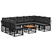 Set di divani da esterno 10 pcs Nero e Grigio scuro Poliestere - Foto miniatura 1