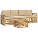 Set di divani da esterno 5 pcs Bianco e Beige Poliestere - Foto miniatura 1