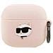Karl Lagerfeld Kla3runchp Airpods 3 Custodia Rosa /rosa Silikon Choupette Testa 3d - Foto miniatura 1