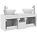 Set di Armadi da Bagno 3 pz Bianco Lucido 49,5 x 44,5 x 65 cm - Foto miniatura 8