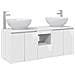 Set di Armadi da Bagno 3 pz Bianco Lucido 49,5 x 44,5 x 65 cm - Foto miniatura 1
