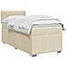 Letto box spring con materasso Crema 100 x 200 cm Tessuto - Foto miniatura 3