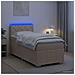 Letto box spring con materasso Crema 100 x 200 cm Tessuto - Foto miniatura 4