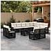 Set Divano da Giardino 13 pz Nero e Bianco Crema polyrattan - Foto miniatura 9