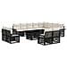 Set Divano da Giardino 13 pz Nero e Bianco Crema polyrattan - Foto miniatura 1