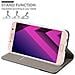 Custodia Compatibile Con Samsung Galaxy A7 2017 In Grigio Nero - Coperchio Protettiva Con Chiusura Magnetica, Funzione Stand E Tasca Per Le Carte - Foto miniatura 2