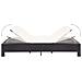 Lettino Prendisole a 2 Posti con Cuscino Nero in Polyrattan - Foto miniatura 5