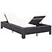 Lettino Prendisole a 2 Posti con Cuscino Nero in Polyrattan - Foto miniatura 9