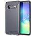 Custodia Compatibile Con Samsung Galaxy S10 In Brusched Grigio - Coperchio Protettivo In Silicone Tpu Flessibile In Look Acciaio Inossidabile-fibra Di Carbonio - Foto miniatura 1