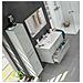 Mobile Sottolavabo Inglewood, Mobiletto Per Bagno Sospeso, Armadio A 2 Cassetti E Specchio, 80x45h57 Cm, Cemento - Foto miniatura 3