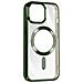 Cover Magsafe Per Iphone 15 Pro Silicone Bordo Cromato Verde - Foto miniatura 4