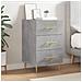 Comodino Grigio Cemento 40x40x66 Cm In Legno Multistrato - Foto miniatura 1