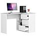 Scrivania ad angolo B16 destro, 3 cassetti, 124x85x77 cm, Colore Bianco - Foto miniatura 2