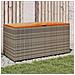 Contenitore Giardino Grigio 110x50x54cm Polyrattan Legno Acacia - Foto miniatura 1