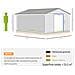 Casetta Da Giardino Con Porte Scorrevoli E Tetto Inclinato, In Acciaio, 340x386x200 Cm, Grigio - Foto miniatura 3