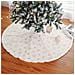Tappeto Gonna Copertura Base Albero di Natale 80cm Peluche Fiocchi di Neve Gold - Foto miniatura 1