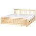 Letto Con Cassetti Contenitori Legno Di Pino Olendon 180 X 200 Cm Marrone Chiaro - Foto miniatura 3