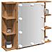 Mobile A Specchio Con Led Rovere Artigianale 70x16,5x60 Cm - Foto miniatura 1
