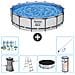 Piscina Fuori Terra - In Giro - 457x122 Cm - Grigio - Include Accessori Coordinati Cb32 - Foto miniatura 1