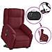 Poltrona Alzapersona Massaggio Reclinabile Rosso Vino Tessuto - Foto miniatura 6