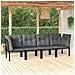 Set Salotto da Giardino 4 pz Nero e Grigio in Polyrattan - Foto miniatura 2