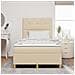 Letto con Box Spring e Materasso & LED Panna 120x190 cm in Tessuto - Foto miniatura 5