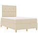 Letto con Box Spring e Materasso & LED Panna 120x190 cm in Tessuto - Foto miniatura 6