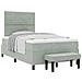Letto con Rete Sospesa con Materasso e Panca Grigio Chiaro 120x200 cm Velluto - Foto miniatura 1