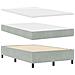 Letto con Rete Sospesa con Materasso e Panca Grigio Chiaro 120x200 cm Velluto - Foto miniatura 3