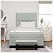 Letto con Rete Sospesa con Materasso e Panca Grigio Chiaro 120x200 cm Velluto - Foto miniatura 5