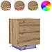 Comodino  con luci LED Rovere Artigianale 45x40x55 cm - Foto miniatura 4