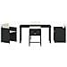 Set da Pranzo per Giardino con cuscino 5 pcs Nero Poly Rattan - Foto miniatura 7