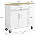 Sobuy Carrello Per Cucina Con Ruote, Cassetto, Piano Regolabile, In Colore Bianco - Foto miniatura 4